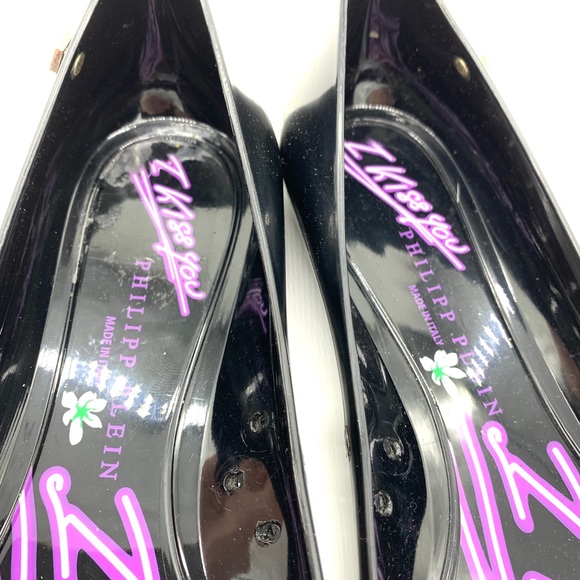 Philipp Plein I Kiss You Black Jelly Flats - Picture 7 of 15